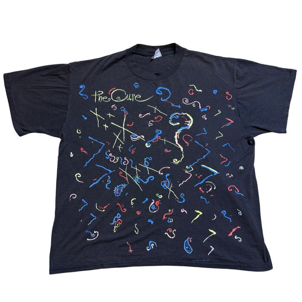 THE CURE Kissing Tour vintage t shirt 1987 ROBERT SMITH XL KISS ME all over USA